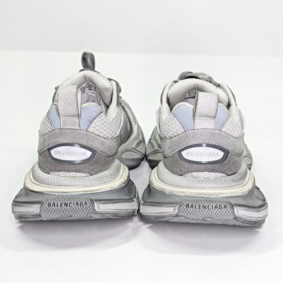 Balenciaga 3XL Distressed Suede & Mesh Sneakers Light Grey Size 37 MSRP $1,130 - Picture 13 of 15
